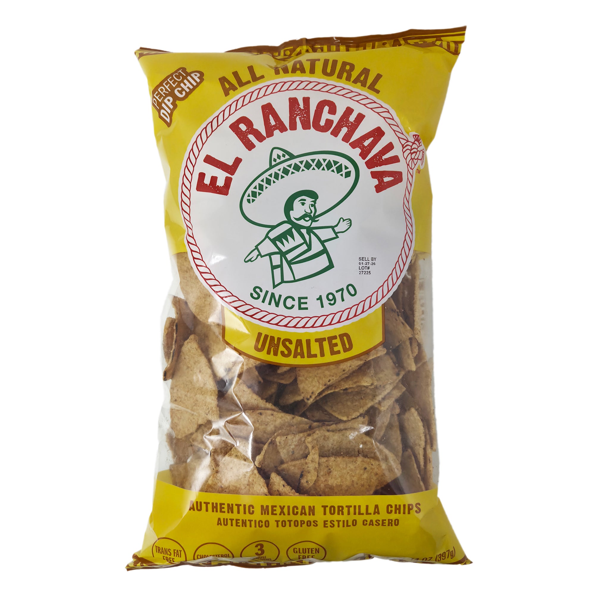 El Ranchava Unsalted Tortilla Chips - 14oz.